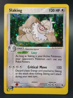 Pokemon TCG Slaking 12/109 Holo EX Ruby & Sapphire Rare Card MP Condition - Image 1