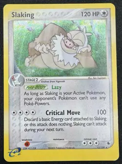 Pokemon TCG Slaking Holo Rare Card 12/109 Ruby and Sapphire Edition MP - Image 1