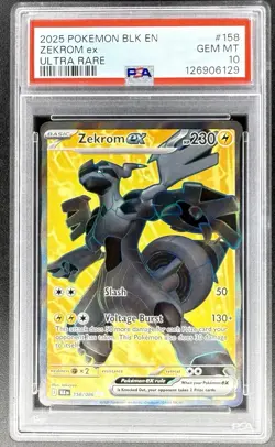 2025 POKEMON BLK EN-BLACK BOLT ULTRA RARE #158 ZEKROM EX PSA 10 💎 - Image 1