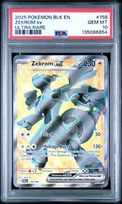 2025 POKEMON BLK EN-BLACK BOLT ULTRA RARE #158 ZEKROM EX PSA 10 - Image 1