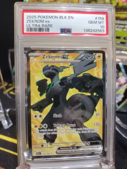 2025 POKEMON BLK EN-BLACK BOLT 158 ZEKROM EX ULTRA RARE PSA 10 Fast Shipping - Image 1