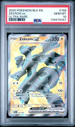 2025 POKEMON BLK EN-BLACK BOLT ULTRA RARE #158 ZEKROM EX PSA 10 - Image 1