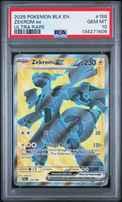 2025 POKEMON BLK EN-BLACK BOLT ULTRA RARE #158 ZEKROM EX PSA 10 - Image 1
