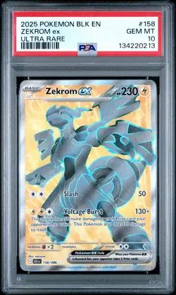 2025 POKEMON BLK EN-BLACK BOLT ULTRA RARE #158 ZEKROM EX PSA 10 - Image 1
