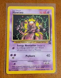 Mewtwo Black Star Promo 14 LP Non-Holo Pokemon TCG 1999 WoTC - Image 1