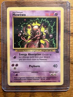Mewtwo Black Star Promo - Non-Holo 14 - WOTC - VINTAGE CARD Pokemon TCG #14 MP - Image 1