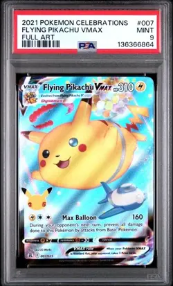 FLYING PIKACHU VMAX #007 FULL ART 2021 POKEMON CELEBRATIONS PSA 9 MINT - Image 1