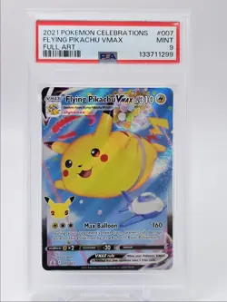 FLYING PIKACHU VMAX 2021 POKEMON CELEBRATIONS FULL ART 007/025 PSA 9 Q1514 - Image 1