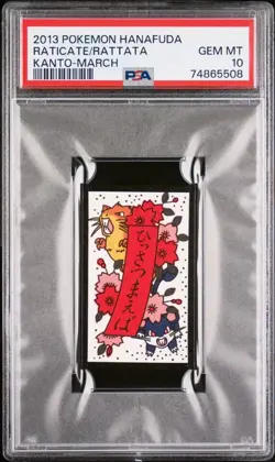 Pokemon Raticate & Rattata Rare Pokemon Hanafuda Card TCG - PSA 10 Gem Mint - Image 1
