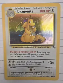 Dragonite 4/62 Fossil Unlimited 1999 Pokemon Card Holo Rare NM - Image 2