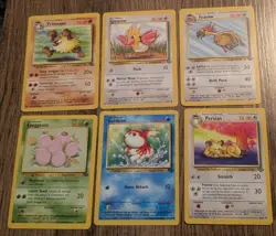 Vintage Pokemon Jungle 6 Cards Exeggcute Persian Goldeen Fearow Spearow Primeape - Image 1