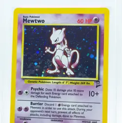 PSA 9 MEWTWO 10/130 Holo Swirl Rare Base Set 2 WOTC 2000 - Pokemon Card - Image 2