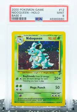 PSA 9 NIDOQUEEN 12/130 Holo Swirl Rare Base Set 2 WOTC 2000 - Pokemon Card - Image 1