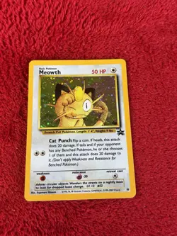 Meowth 10/53 Wotc Promo Holo Pokemon Card Played - Image 1