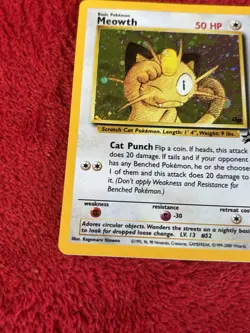 Meowth 10/53 Wotc Promo Holo Pokemon Card Played - Image 4