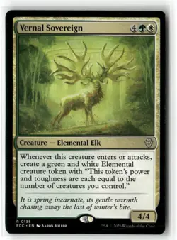 Vernal Sovereign Commander: Lorwyn Eclipsed NM Regular Magic MTG - Image 1