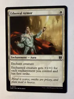 MTG - Ethereal Armor (67) - Commander: Wilds of Eldraine - Near Mint WOC - Image 1