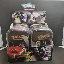 NEW POKEMON TCG BLACK BOLT WHITE FLARE UNOVA 8 MINI TIN SET WITH DISPLAY - Image 1