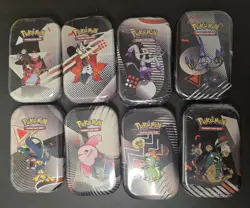 NEW POKEMON TCG BLACK BOLT WHITE FLARE UNOVA 8 MINI TIN SET WITH DISPLAY - Image 2
