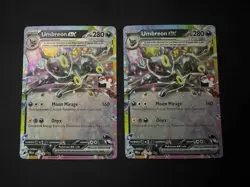 2X Prismatic Umbreon ex 060/131 Pokemon Play! Prize Pack Series 7 League Stamp - Image 1