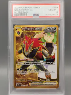 2025 Pokemon SV Journey Together JTG EN N's Zoroark ex #189/159 PSA 10 - Image 1