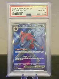 2025 Pokemon Journey Together N’s Zoroark ex Ultra Rare 175 PSA 10 - Image 1