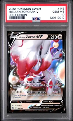 2022 POKEMON SWORD & SHIELD LOST ORIGIN #146 HISUIAN ZOROARK V PSA 10 - Image 1