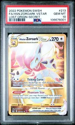 [PSA 10] Hisuian Zoroark Vstar 213/196 💎 Pokemon Lost Origin - Image 1
