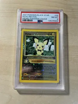 PSA 8 - Near Mint to Mint - Pichu 35/53 Wotc Promo Reverse Holo Vintage Pokemon - Image 1