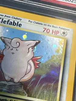 Pokemon TCG: Clefable 5/130 Base Set 2 Holo Partial Swirl PSA 8 NM Vintage - Image 2
