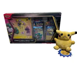 Pokemon TCG Iono's Bellibolt Ex Premium Collection Bundle New Sealed- 6” Pikachu - Image 1