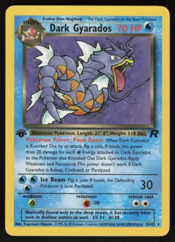 Pokemon Dark Gyarados (25) Rare 1st Edition Team Rocket 25/82 NM - Image 1