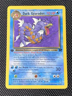 Dark Gyarados 25/82 1st Edition Pokemon Card - WOTC - Team Rocket - LP/NM - Image 1