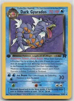 1st Edition Vintage Pokemon Card Dark Gyarados Rare Team Rocket 25/82 VLP/NM - Image 1
