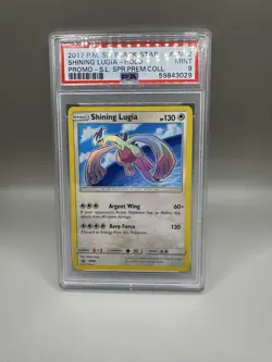 2017 Pokemon SM Black Star Promo #SM82 Shining Lugia Holo Card PSA 9 - Image 1