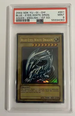 Blue-Eyes White Dragon SDK-001 Ultra Rare 1st Edition PSA 9 MINT - Image 1