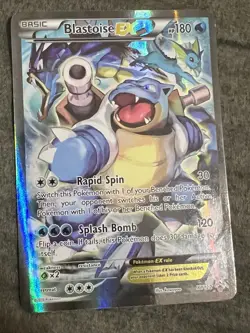 Pokemon TCG Blastoise EX XY122 Holo Black Star Promo Full Art XY Holo Rare - Image 1