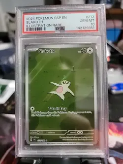 2024 Pokemon Ssp En-Surging Sparks Illustration Rare Slakoth #212 PSA 10 - Image 1