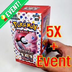 5 Boxes + Event Pokemon Card Scarlet&Violet 151 Booster sv2a sealed Korean ver - Image 1
