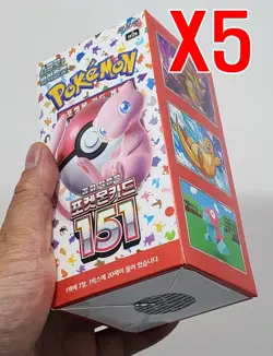 5 Boxes + Event Pokemon Card Scarlet&Violet 151 Booster sv2a sealed Korean ver - Image 4