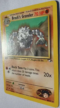 1st Edition Brock's Graveler 40/132 Gym Heroes Pokemon Card - Image 2