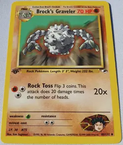 1st Edition Brock's Graveler 40/132 Gym Heroes Pokemon Card - Image 3