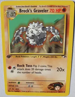 1st Edition Brock's Graveler 40/132 Gym Heroes Pokemon Card - Image 4