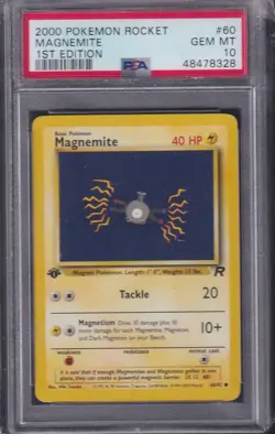 MAGNEMITE - 2000 Pokemon Rocket, 1st Edition #60, PSA 10 - Image 1