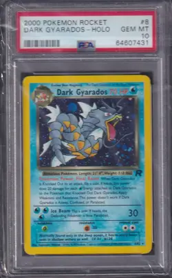 DARK GYARADOS - 2000 Pokemon Rocket HOLO #8, PSA 10 - Image 1