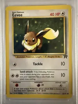 Pokemon Eevee 55/82 Team Rocket Regular Unlimited PSA 10 Common 2000 - Image 2