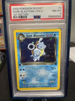 Pokemon Dark Blastoise Holo Rare 1st Edition #3 PSA 8 NM-Mint (Foot Swirl) - Image 1
