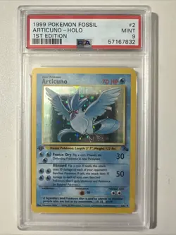 Pokemon PSA 9 1st Edition Articuno 2/62 Fossil Holo - Image 1