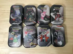 BRAND NEW Pokemon Mini Tin Display Black Bolt and White Flare Collection, 8 Tins - Image 2