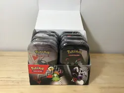 BRAND NEW Pokemon Mini Tin Display Black Bolt and White Flare Collection, 8 Tins - Image 3